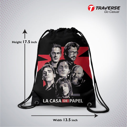 Money Heist Digital Printed School, College & Travelling Bag (Boys & girls)
