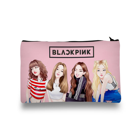 Black Pink Pencil Pouch (Digitally printed on Cloth)