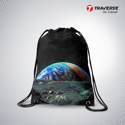 Space Digitally Printed Drawstring Bag