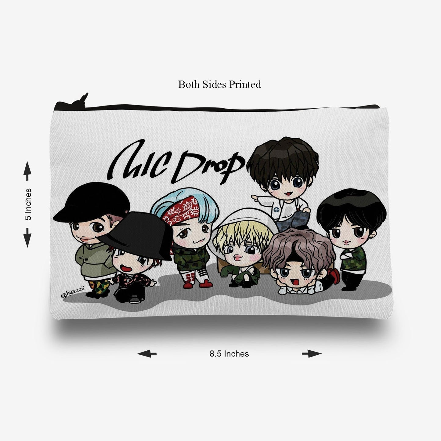 Traverse BTS / BT21 pencil pouch for boys & girls. Digitally printed on Fabric with both sides printed