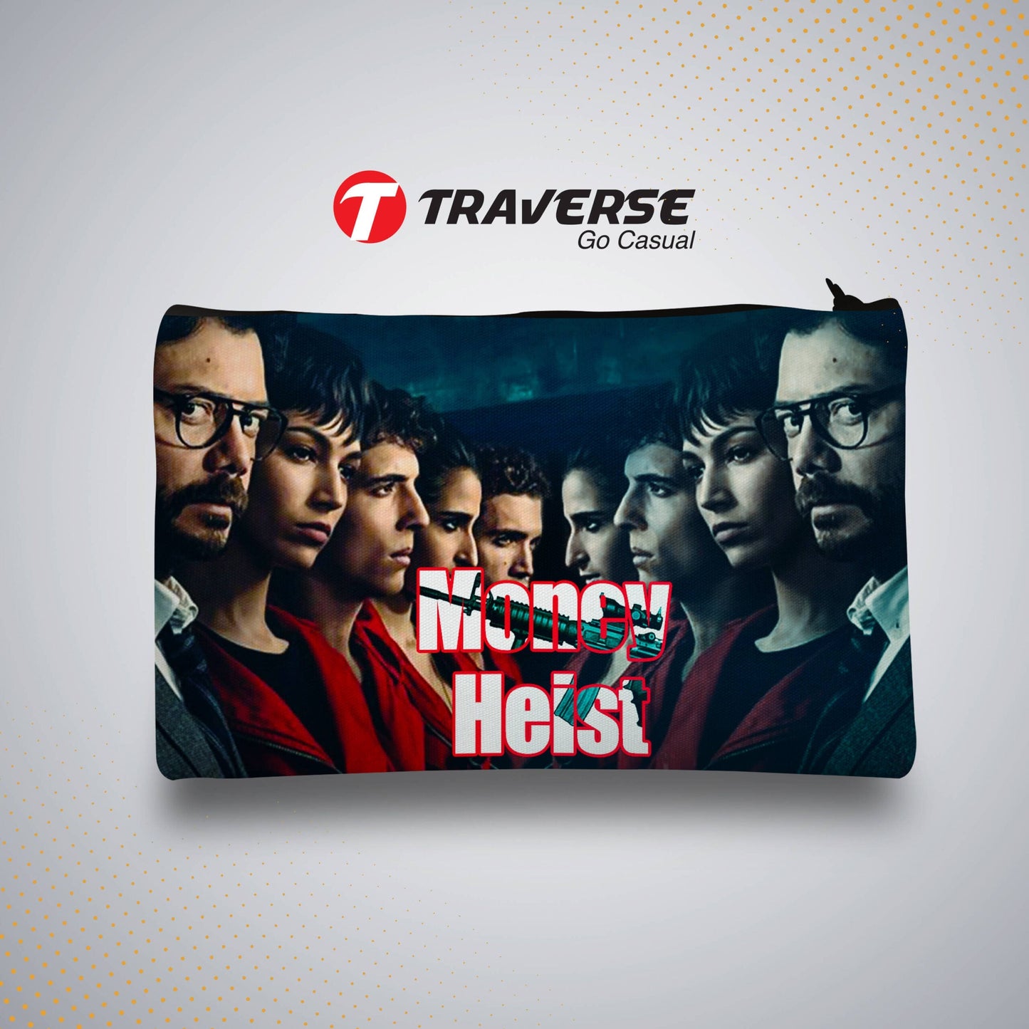 Pack of 3 Money Heist– Bundle Offer – Money Heist Backpack , With Two Money Heist Pencil Pouches