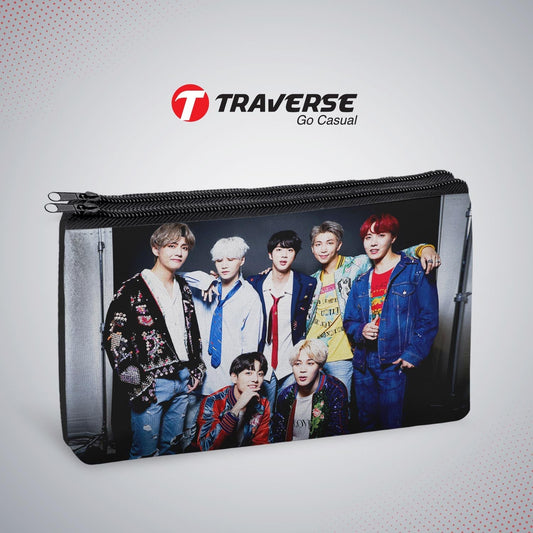 2 Zipper-BTS Pencil Pouch  (Digitally Printed On Both Side) By Traverse