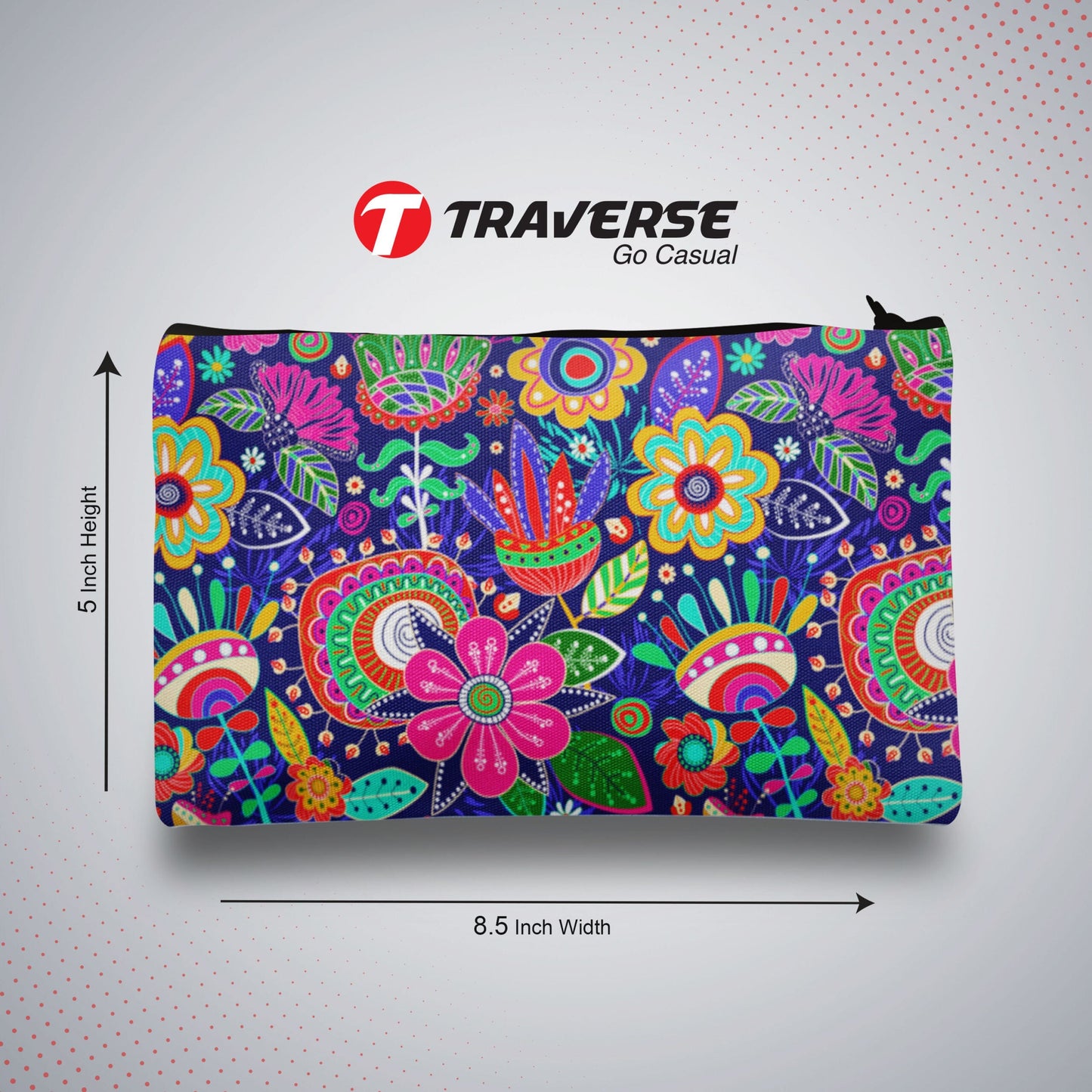 Floral Pencil Pouch For Girls (Digitally printed on Cloth)