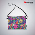 Girl Floral Pouch - (Digitally printed on Cloth) With Shoulder Strap.