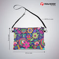 Girl Floral Pouch - (Digitally printed on Cloth) With Shoulder Strap.