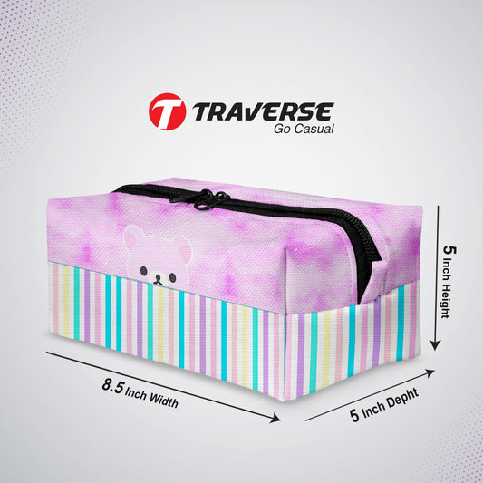 Pink Bear Box Pouch (Digitally printed on Cloth)