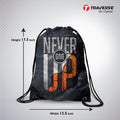 Never Give Up Digitally Printed Drawstring Bag