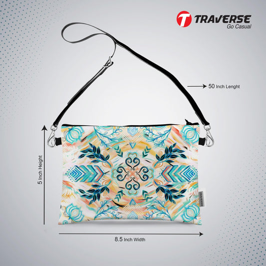 Girl Abstract design - Pouch (Digitally printed on Cloth) with shoulder strap