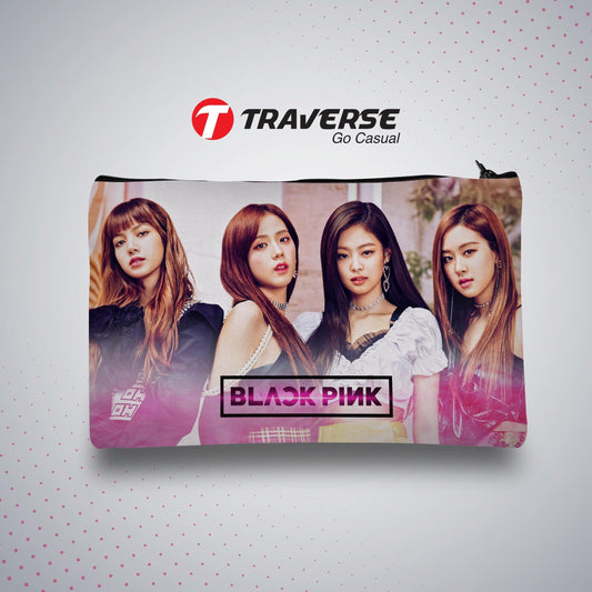 Black Pink Pencil Pouch (Digitally printed on Cloth)