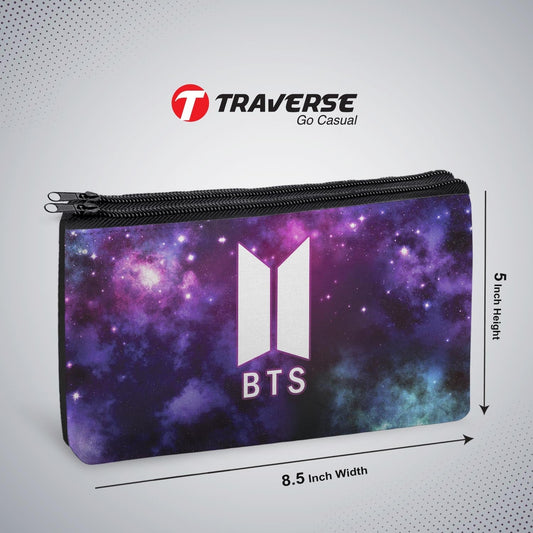 2 Zipper-BTS Pencil Pouch  (Digitally Printed On Both Side) By Traverse