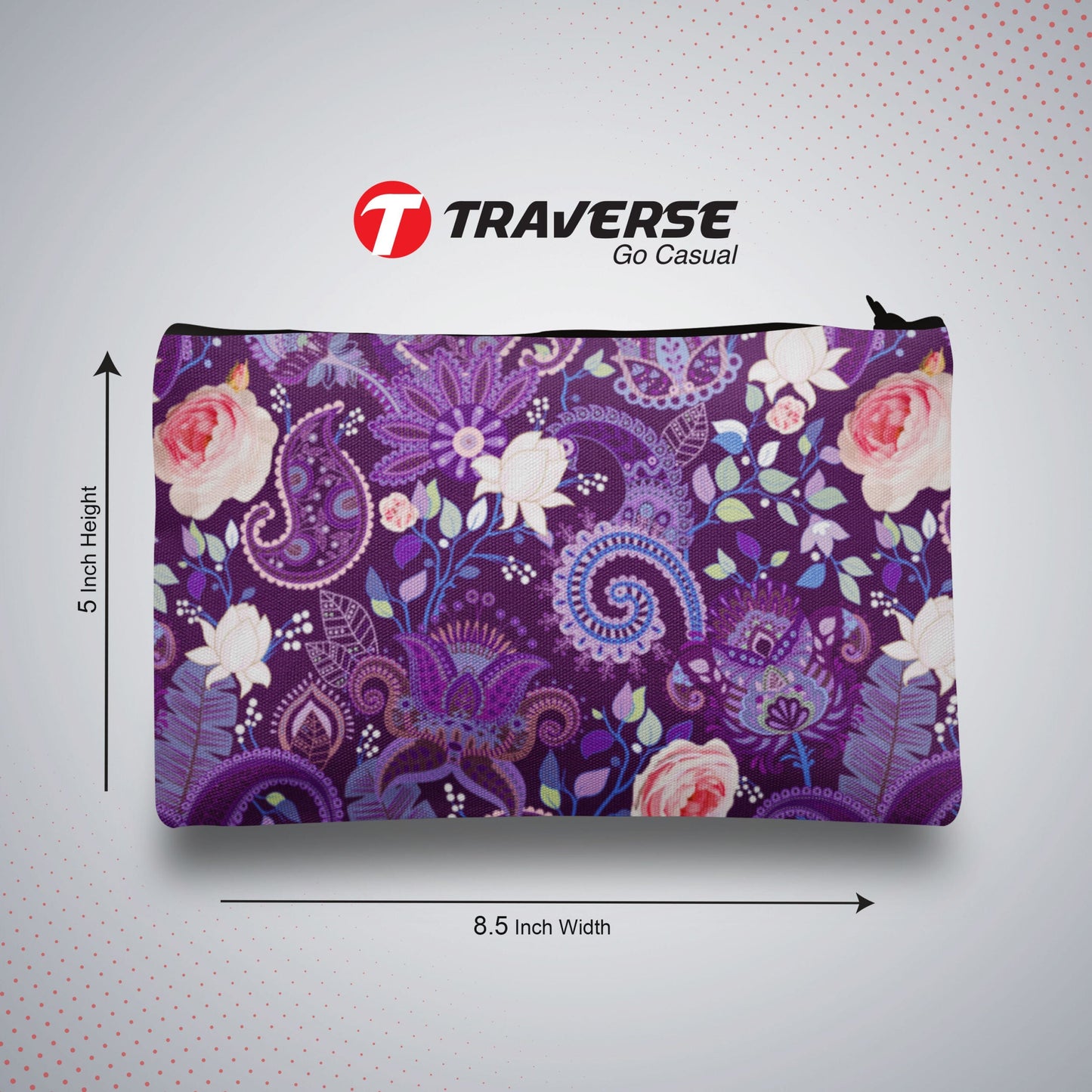 Floral Pencil Pouch For Girls (Digitally printed on Cloth)