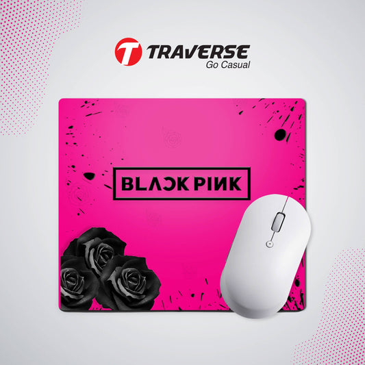 Digitally printed Black Pink Computer mouse pad
