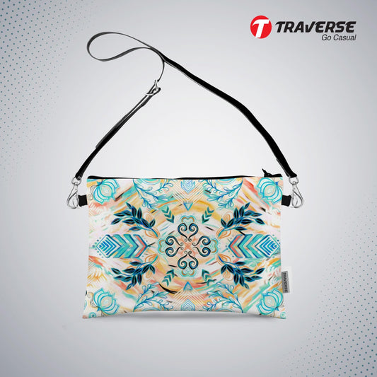 Girl Abstract design - Pouch (Digitally printed on Cloth) with shoulder strap