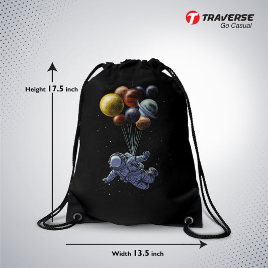 Astronaut Digitally Printed Drawstring Bag