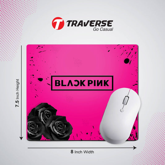Digitally printed Black Pink Computer mouse pad