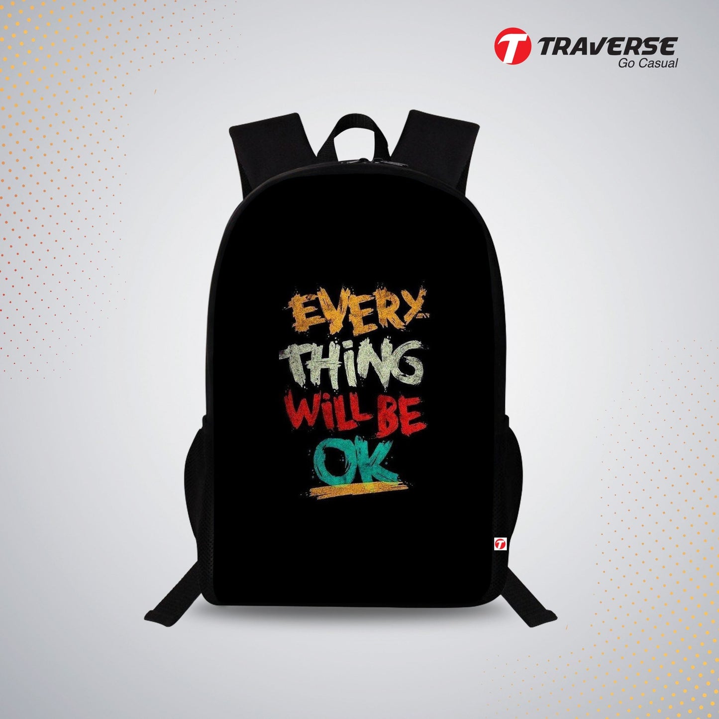 Traverse Best Quote Bags For Boys & Girls. Digitally printed on Fabric with latest technology. Dual Compartment large backpack