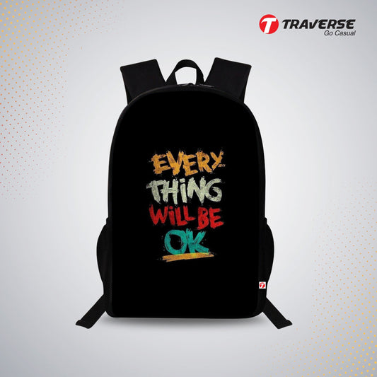 Traverse Best Quote Bags For Boys & Girls. Digitally printed on Fabric with latest technology. Dual Compartment large backpack