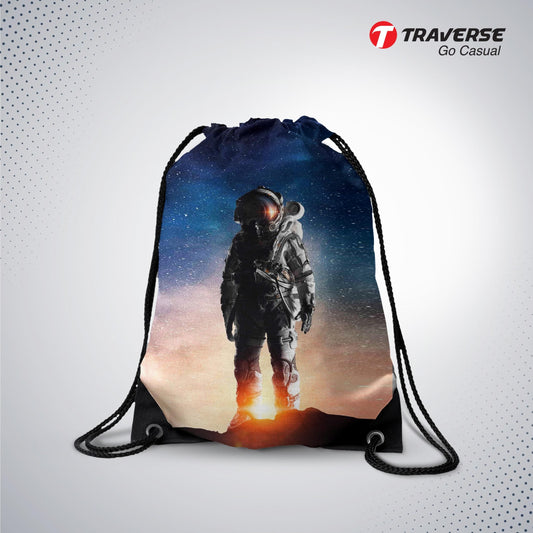 Astronaut Digitally Printed Drawstring Bag