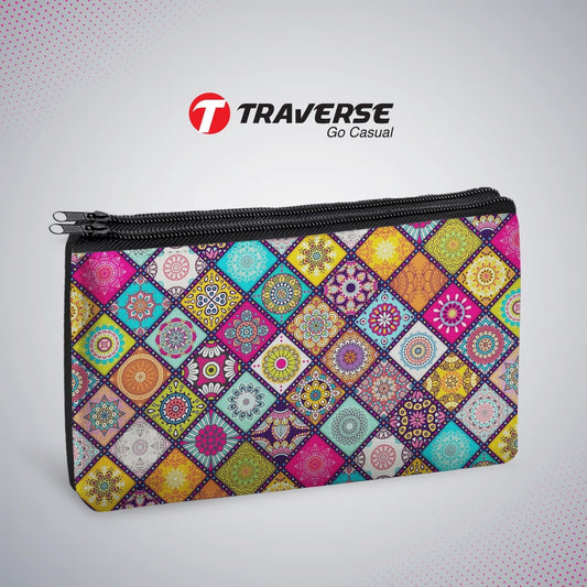 2 Zipper-Collage Printed Pencil Pouch  (Digitally Printed On Both Side) By Traverse