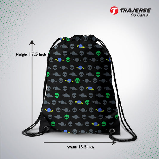 Alien Digitally Printed Drawstring Bag
