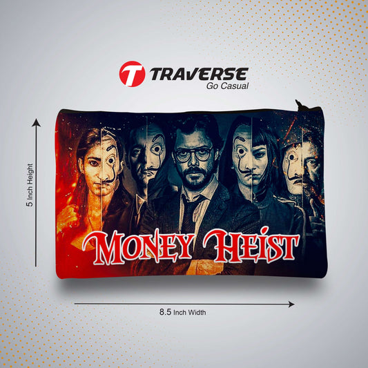 Money Heist Pencil Pouch (Digitally printed on Cloth)