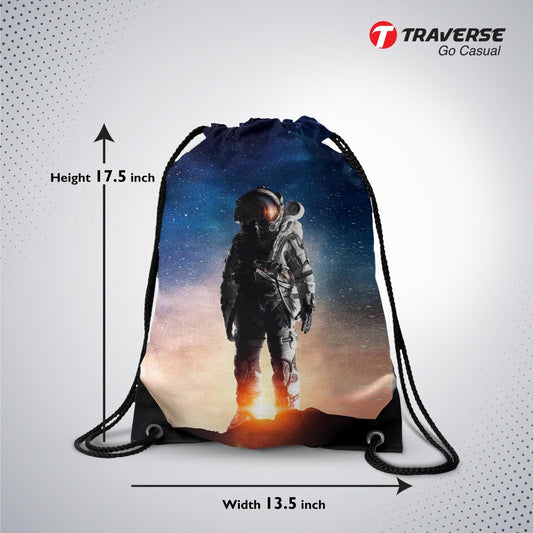 Astronaut Digitally Printed Drawstring Bag