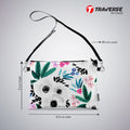 Girl Pouch - Floral Pouch (Digitally printed on Cloth) with shoulder strap