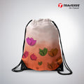 Flower Printed Drawstring Bag
