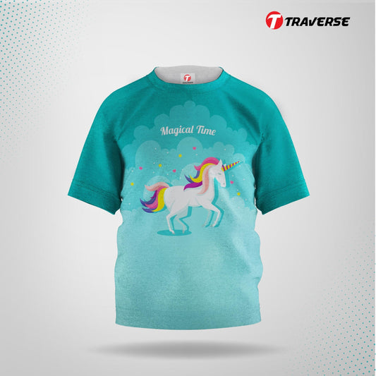 Unicorn Digitally Printed Fashion T-shirt for Kids by Traverse