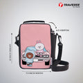 Traverse Brown Coni Line Lunch Bag with option to carry water bottle- Digitally printed and manufactured by Traverse