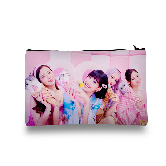 Black Pink Pencil Pouch (Digitally printed on Cloth)