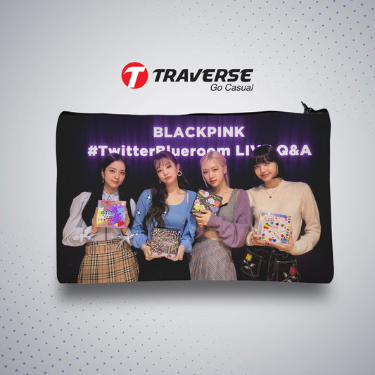 Black Pink Pencil Pouch (Digitally printed on Cloth)