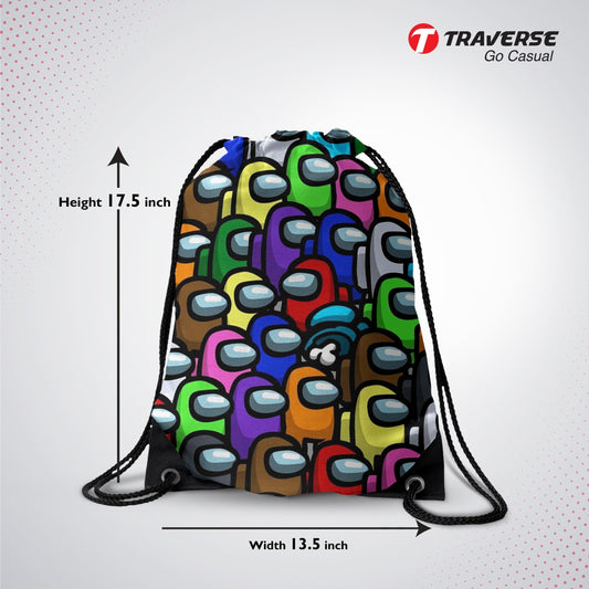 Among us Digitally Printed Drawstring Bag