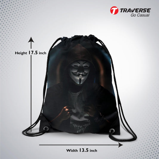 Marshmallow Digitally Printed Drawstring Bag