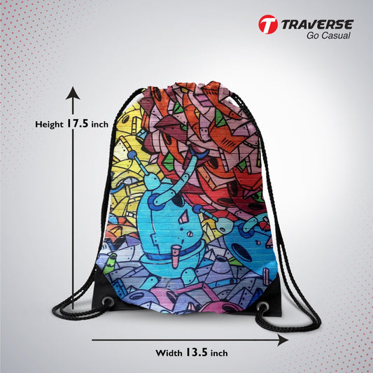 Graffiti Drawstring Bag