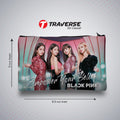 Black Pink Pencil Pouch (Digitally printed on Cloth)