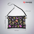 Girl Floral Pouch - (Digitally printed on Cloth) With Shoulder Strap.