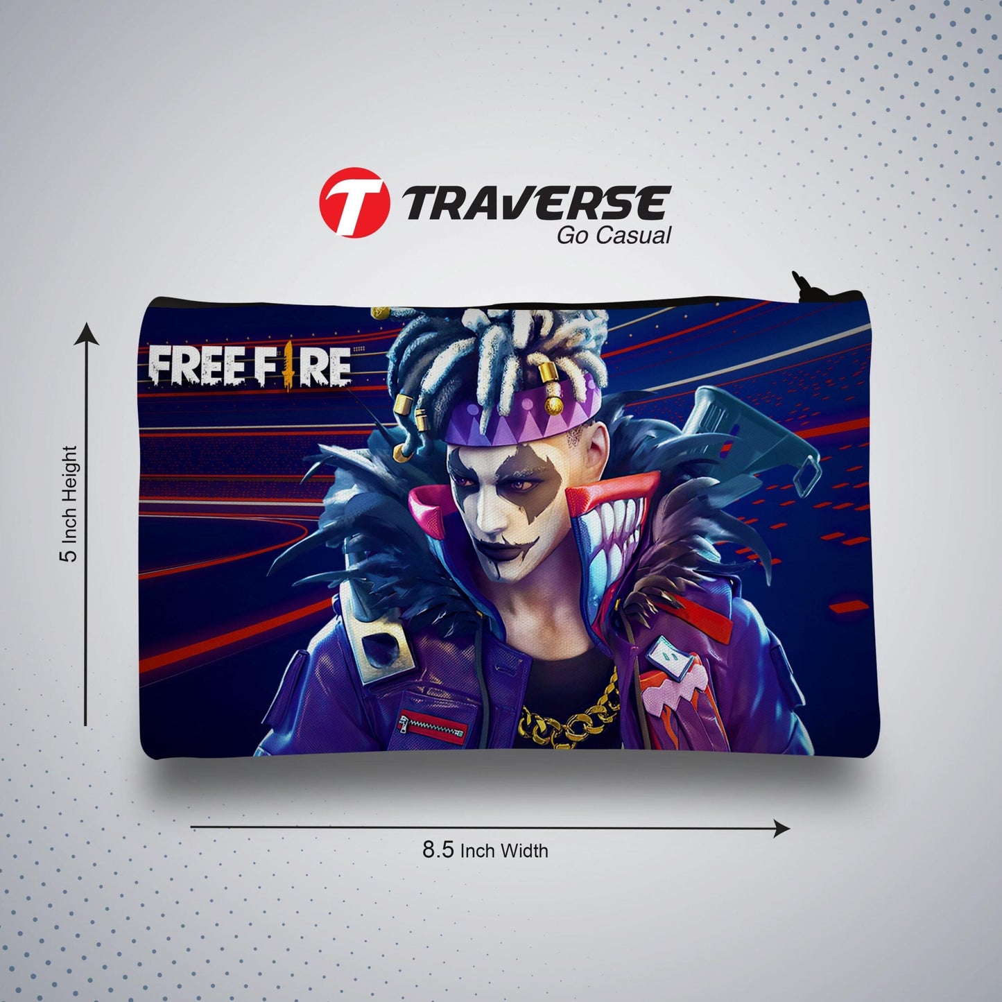 Free Fire Pencil Pouch (Digitally printed on Cloth)