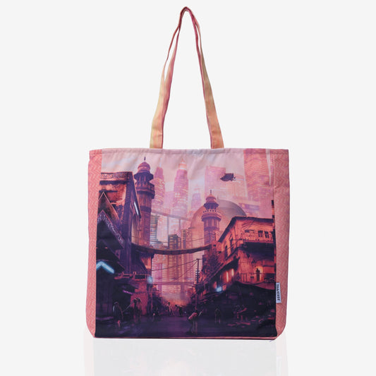 Traverse Canvas Printed Tote Bag for Women by TRAVERSE- Market Bag, Cute Tote Bag Aesthetic Purse, Handbag for Work, Book Bag, Accessories, Supplies, Office, School - 16x15 Inches