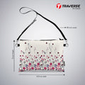 Girl Pouch - Floral Pouch (Digitally printed on Cloth) with shoulder strap