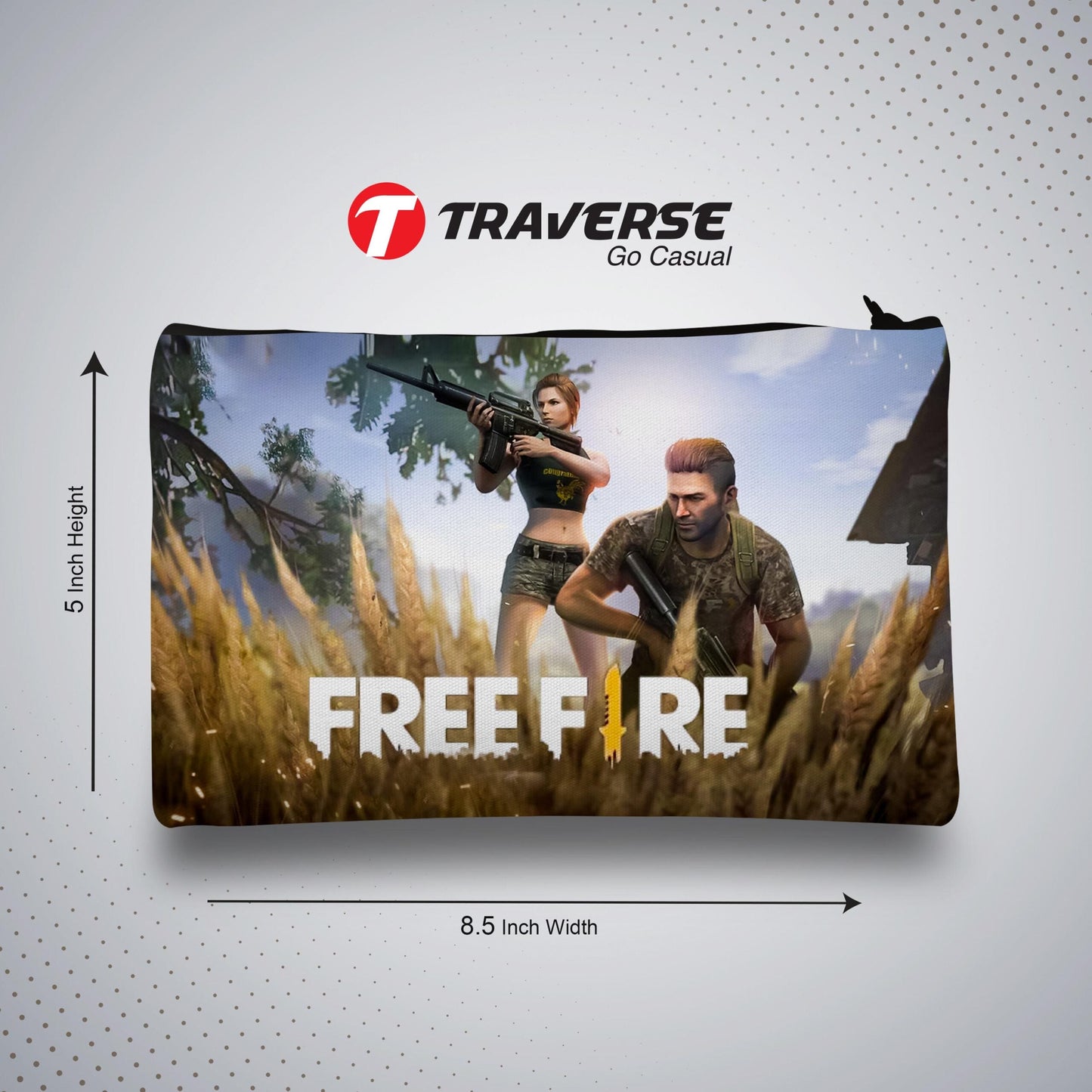 Free Fire Pencil Pouch (Digitally printed on Cloth)