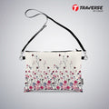 Girl Pouch - Floral Pouch (Digitally printed on Cloth) with shoulder strap