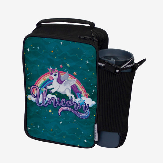 Unicorn- Lunch Bag with option to carry water bottle- Digitally printed and manufactured by Traverse