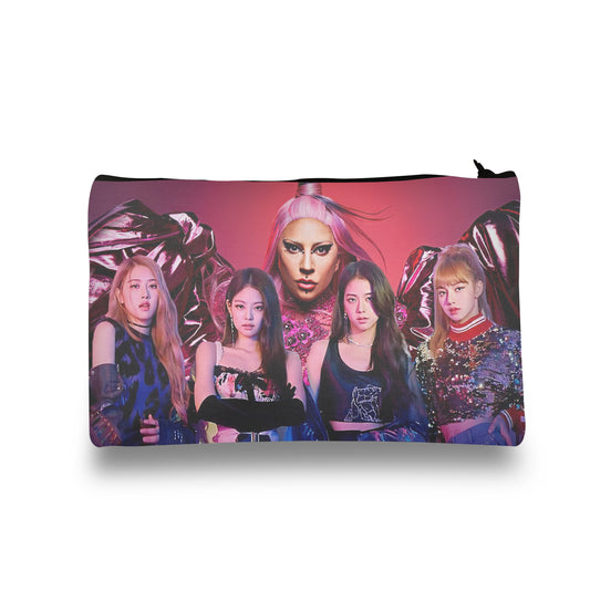 Black Pink Pencil Pouch (Digitally printed on Cloth)