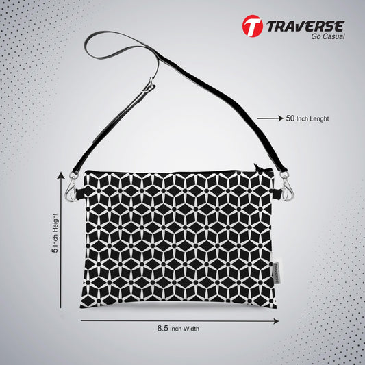 Girl Abstract design - Pouch (Digitally printed on Cloth) with shoulder strap