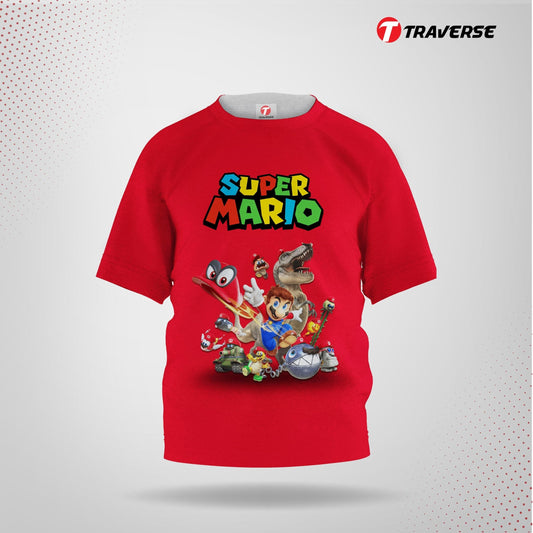 Super Mario Digitally Printed Fashion T-shirts for Kid's by Traverse