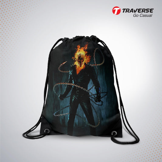 Ghost Rider Digitally Printed Drawstring Bag