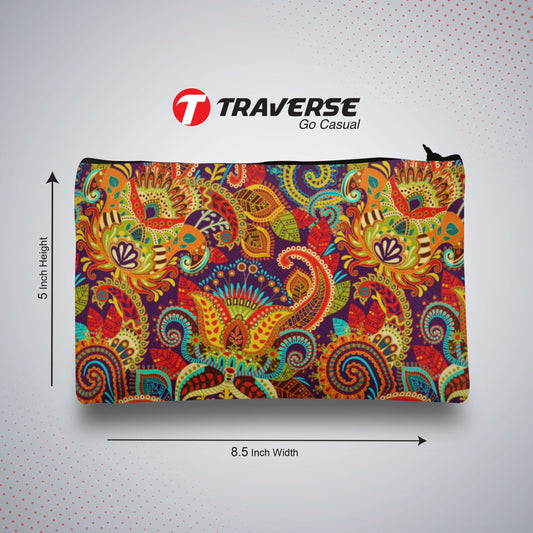 Floral Pencil Pouch For Girls (Digitally printed on Cloth)
