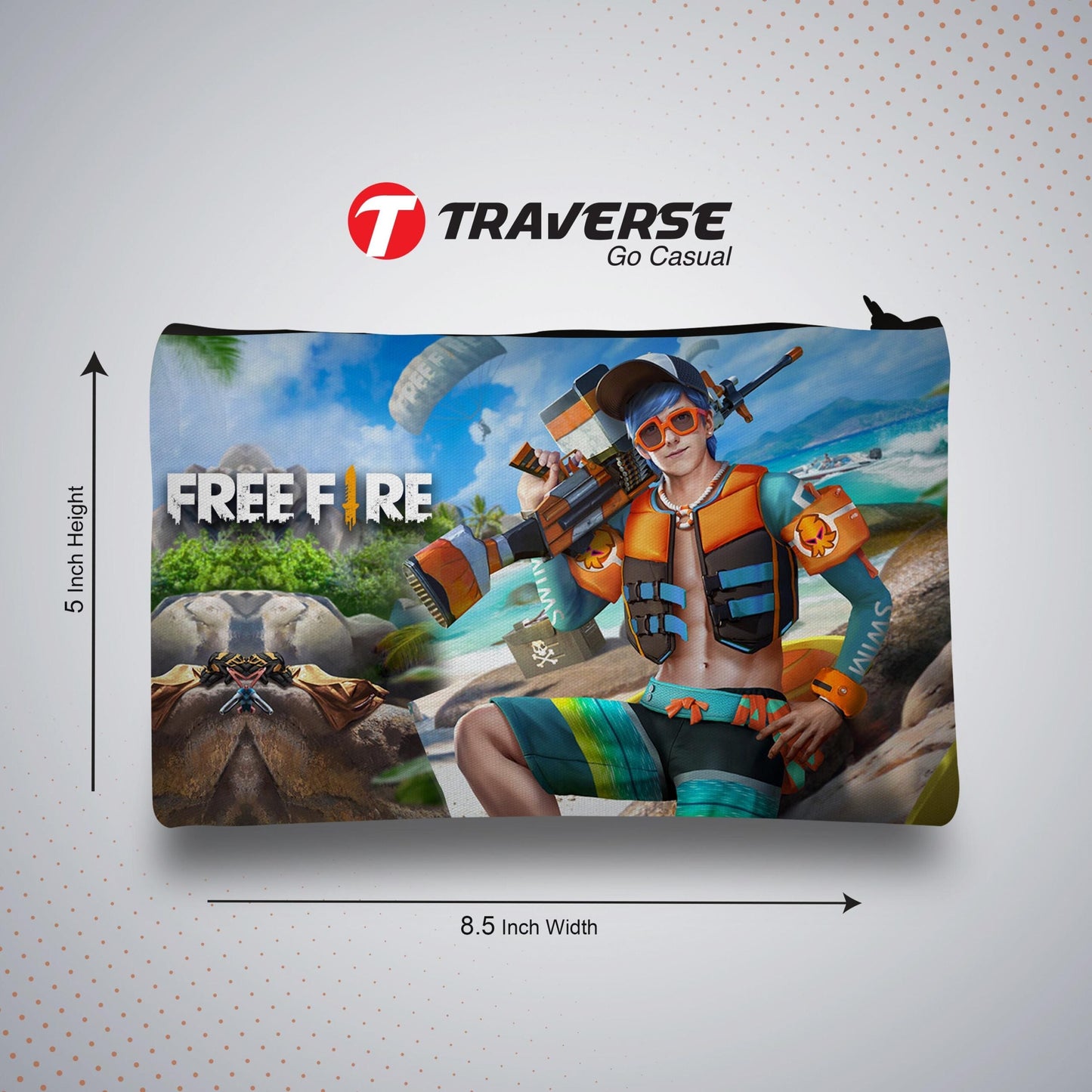 Free Fire Pencil Pouch (Digitally printed on Cloth)