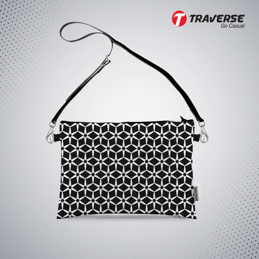 Girl Abstract design - Pouch (Digitally printed on Cloth) with shoulder strap